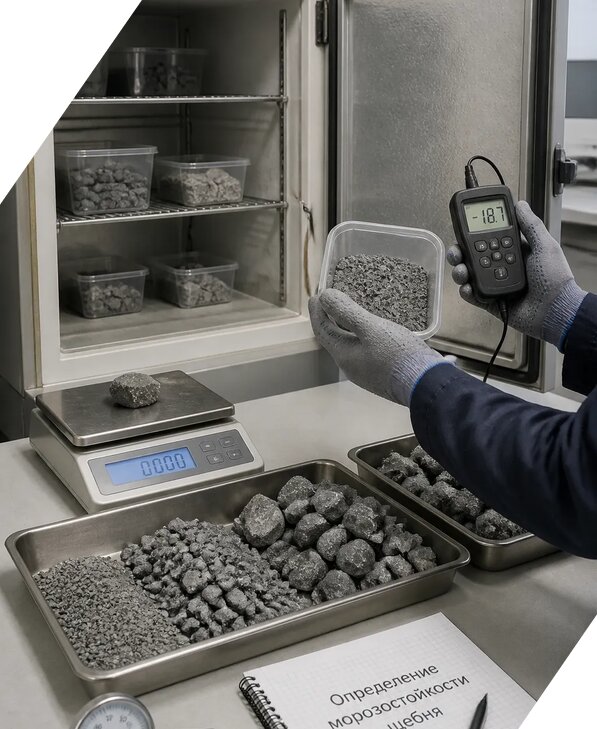 Определение морозостойкости щебня в Большой Камне от 3549 р. | ЭкспертизаРоссия