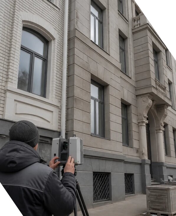 Лазерное сканирование фасадов зданий для обследования в Большой Камне